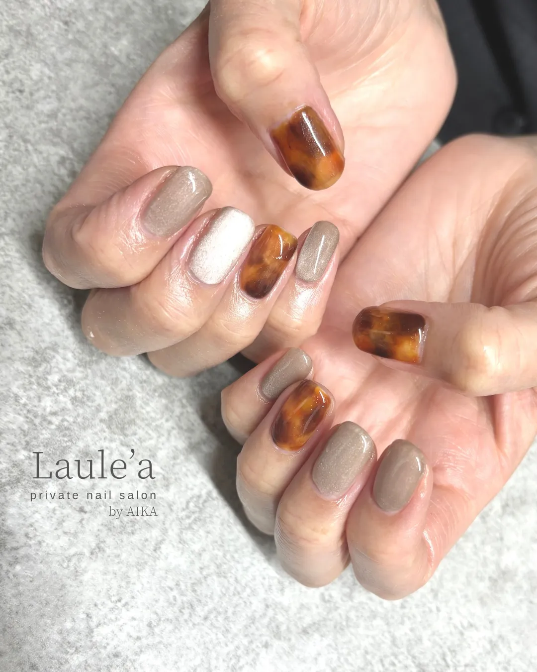秋先取りべっ甲×マグネットネイル✨